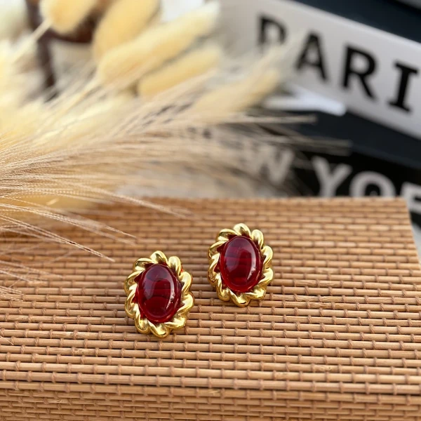 Scarlet Petals – Aτσάλινα σκουλαρίκια.