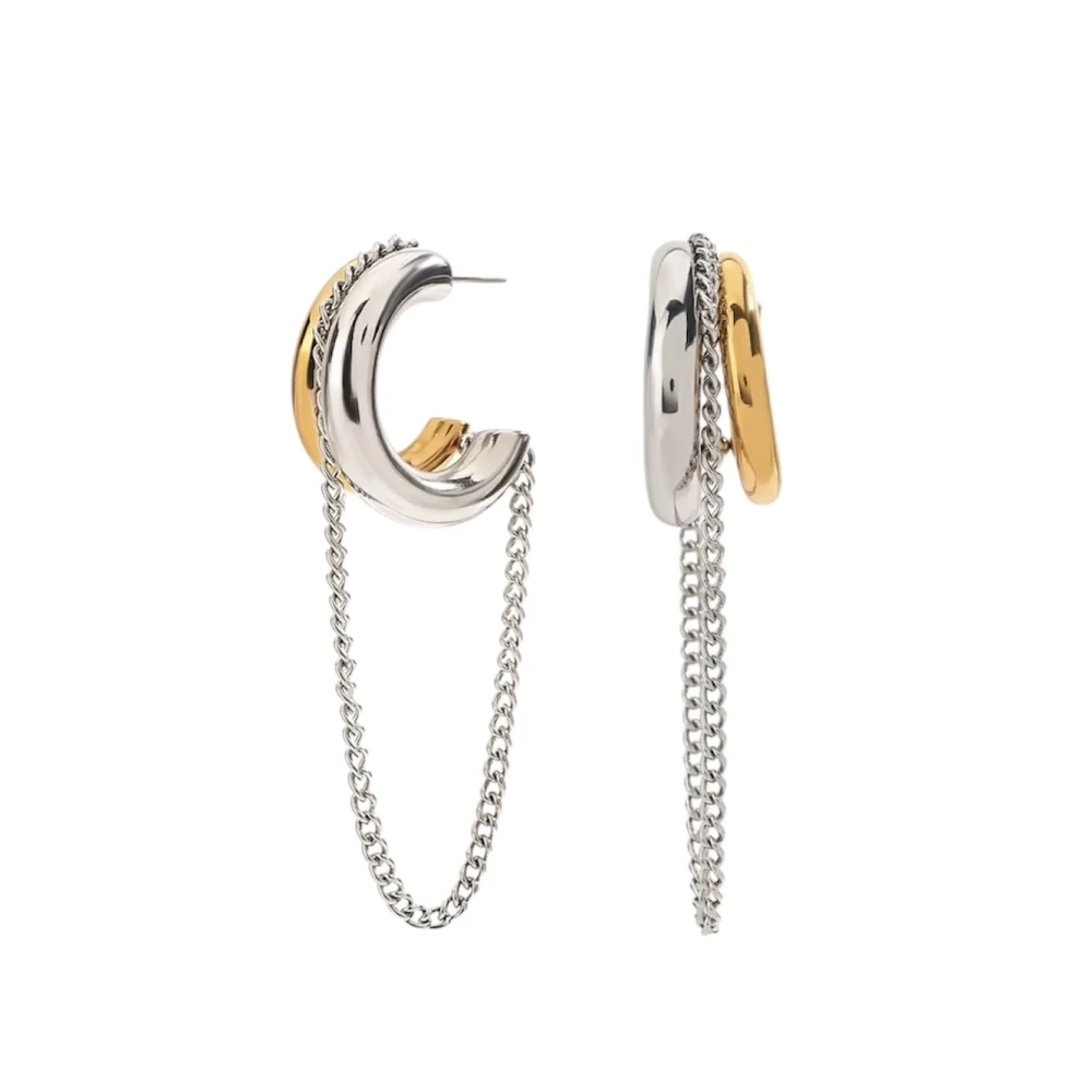 Dual Chain Hoops – Ατσάλινοι κρίκοι δύο Τόνων με αλυσίδα.