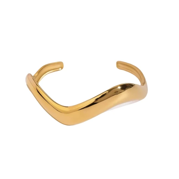 Wave Gold Cuff – Επιχρυσωμένο ατσάλινο βραχιόλι.