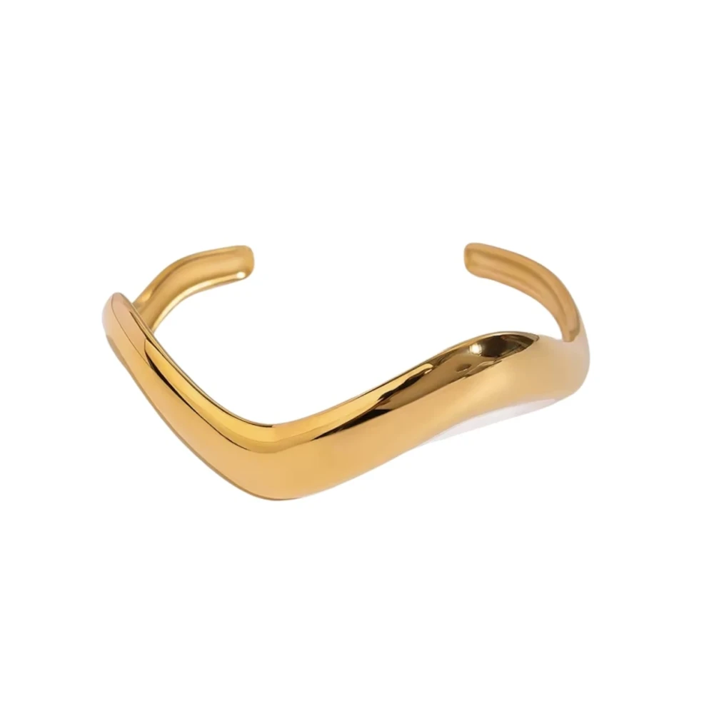 Wave Gold Cuff – Επιχρυσωμένο ατσάλινο βραχιόλι.