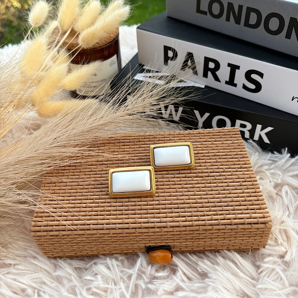 Ivory Frame Studs-Ατσάλινα σκουλαρίκια.