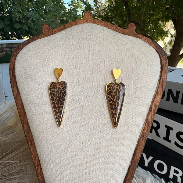 Wild Heart Drops-Ατσάλινα σκουλαρίκια καρδιές.