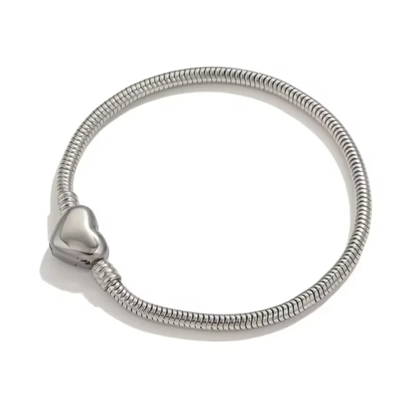 Charms Bracelet-Βραχιόλι για σύμβολα ατσάλινο με κούμπωμα καρδούλα.