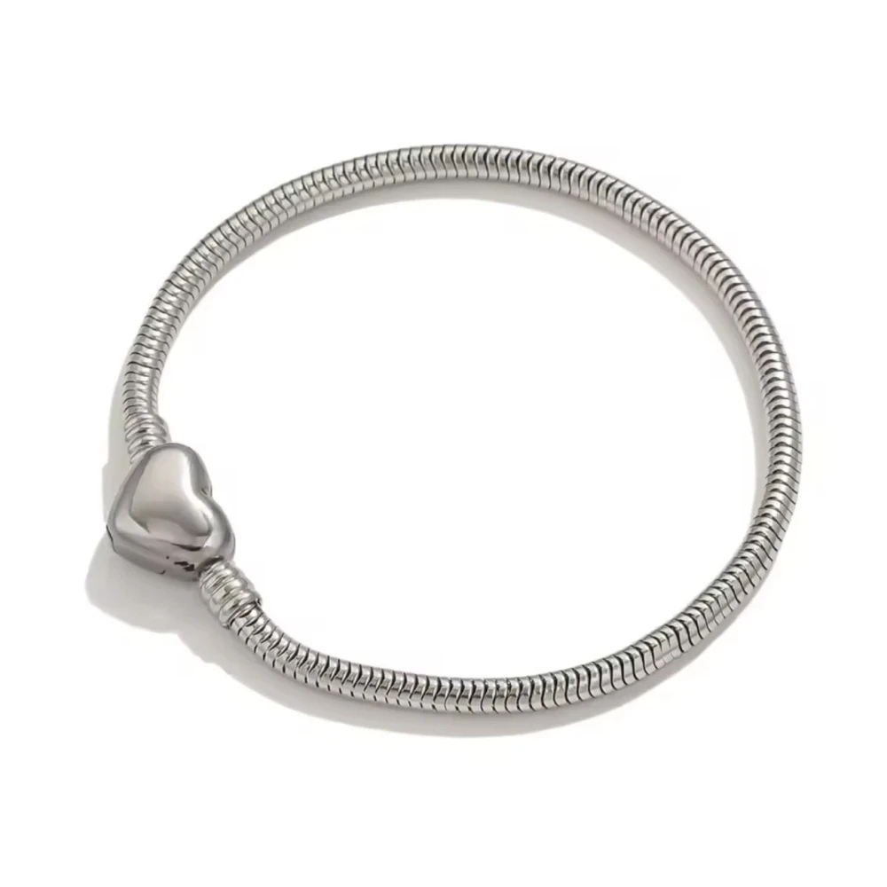 Charms Bracelet-Βραχιόλι για σύμβολα ατσάλινο με κούμπωμα καρδούλα.