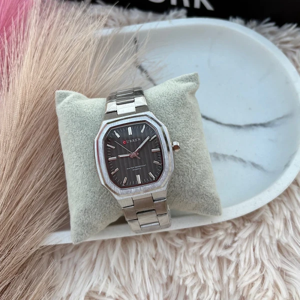 Black Horizon – Ατσάλινο Ρολόι Ασημί με Μαύρο Καντράν.