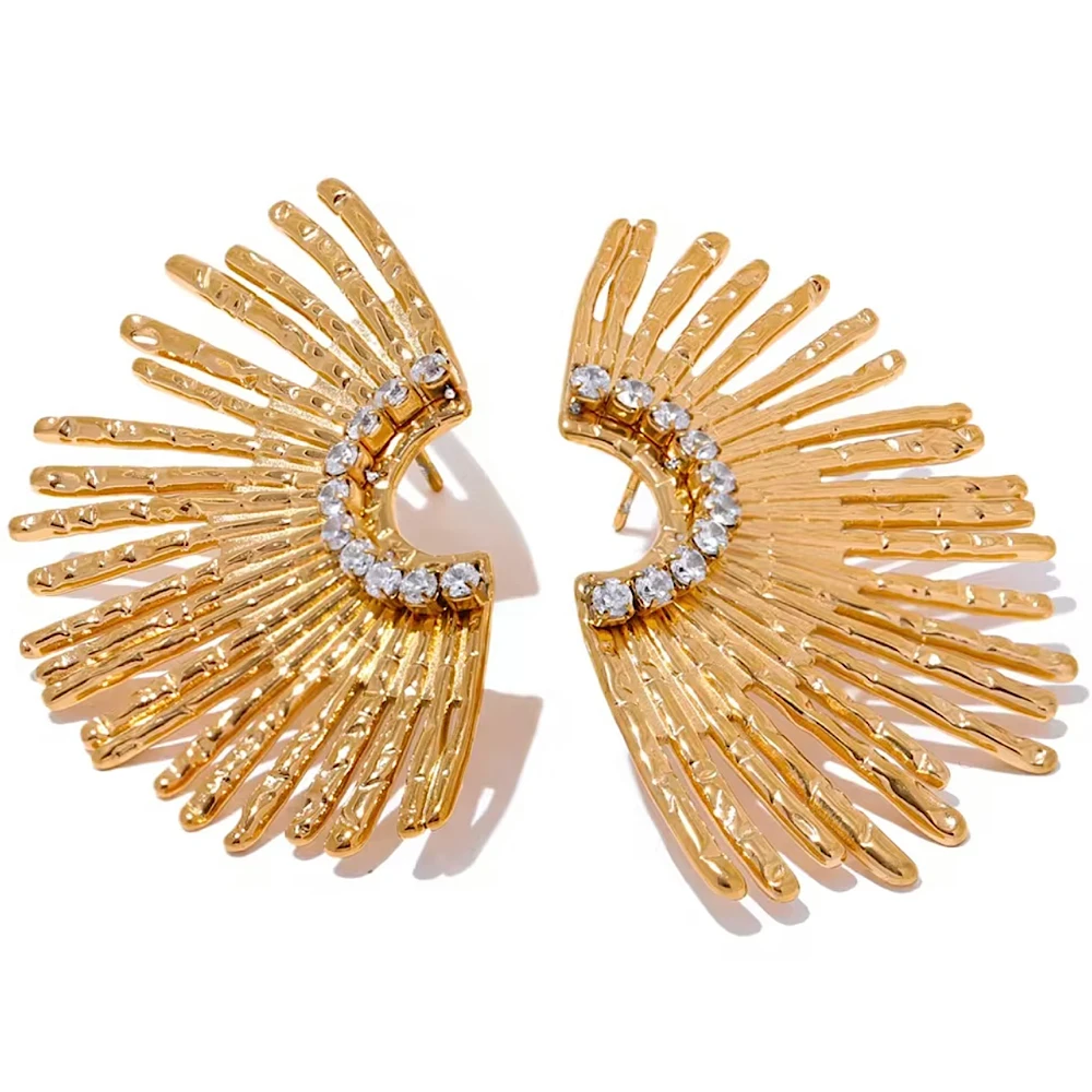 Helios Wings Earrings – Ατσάλινα Σκουλαρίκια με Ζιργκόν.