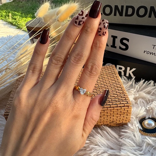 Heart Glow Ring-Χρυσό ατσάλινο δαχτυλίδι.