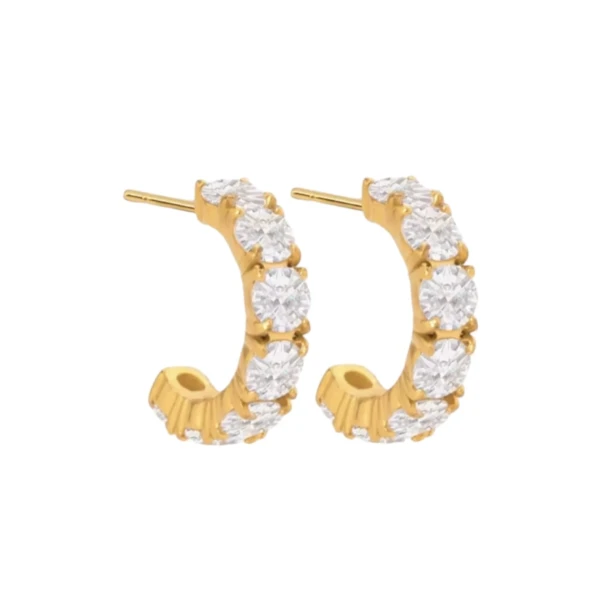 Crystal Hoop Luxe – Επιχρυσωμένα μικρά κρικάκια από ανοξείδωτο ατσάλι.