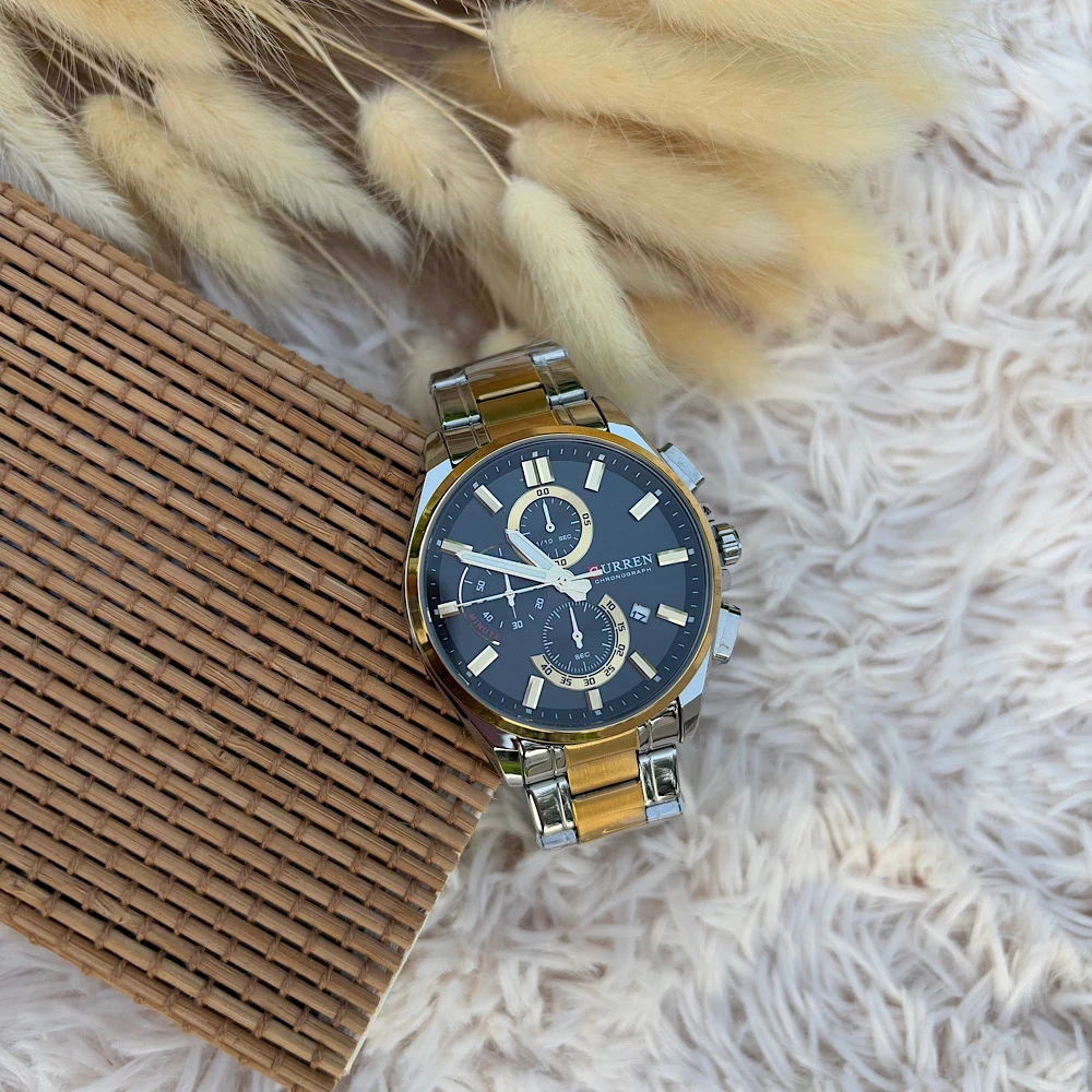 Steel Chrono Gold-Ατσάλινο και αδιάβροχο ρολόι.