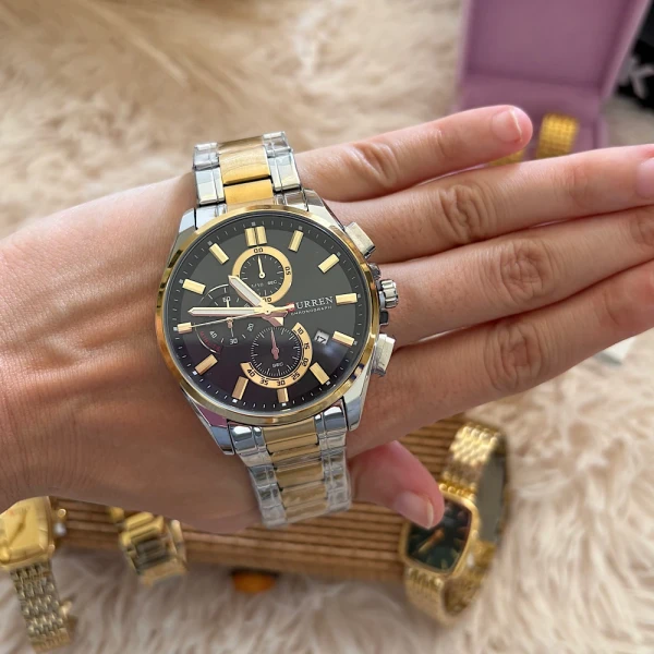 Steel Chrono Gold-Ατσάλινο και αδιάβροχο ρολόι.