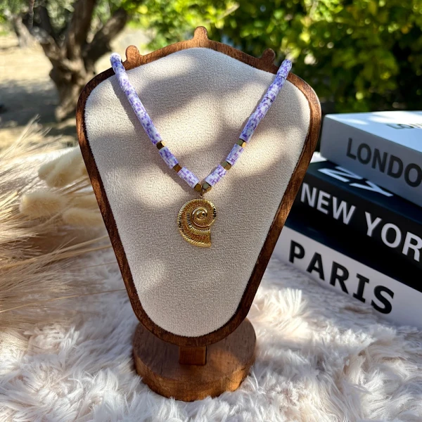Ατσάλινο Κολιέ Lilac Shell.
