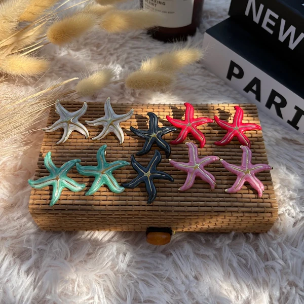 Ατσάλινα Σκουλαρίκια "Starfish Summer"