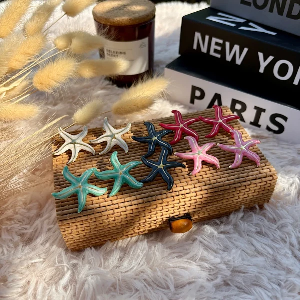 Ατσάλινα Σκουλαρίκια "Starfish Summer"