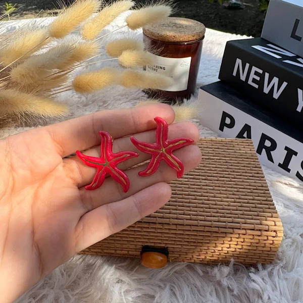 Ατσάλινα Σκουλαρίκια "Starfish Summer"