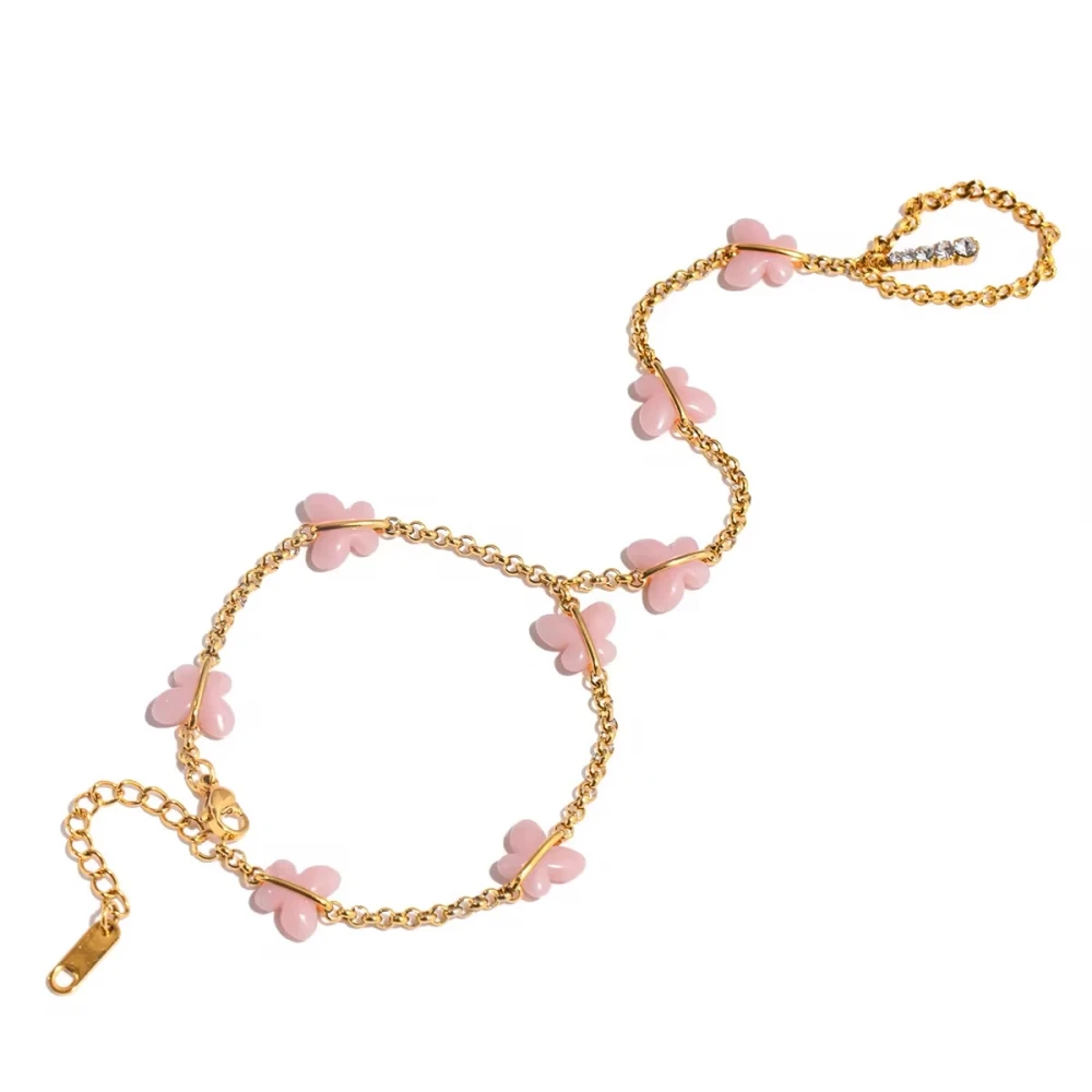 Blossom Hand Chain – Ατσάλινο Βραχιόλι Χεριού με Λουλούδια