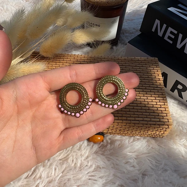 💗 Rosalie Circle Earrings-Ατσάλινα σκουλαρίκια.