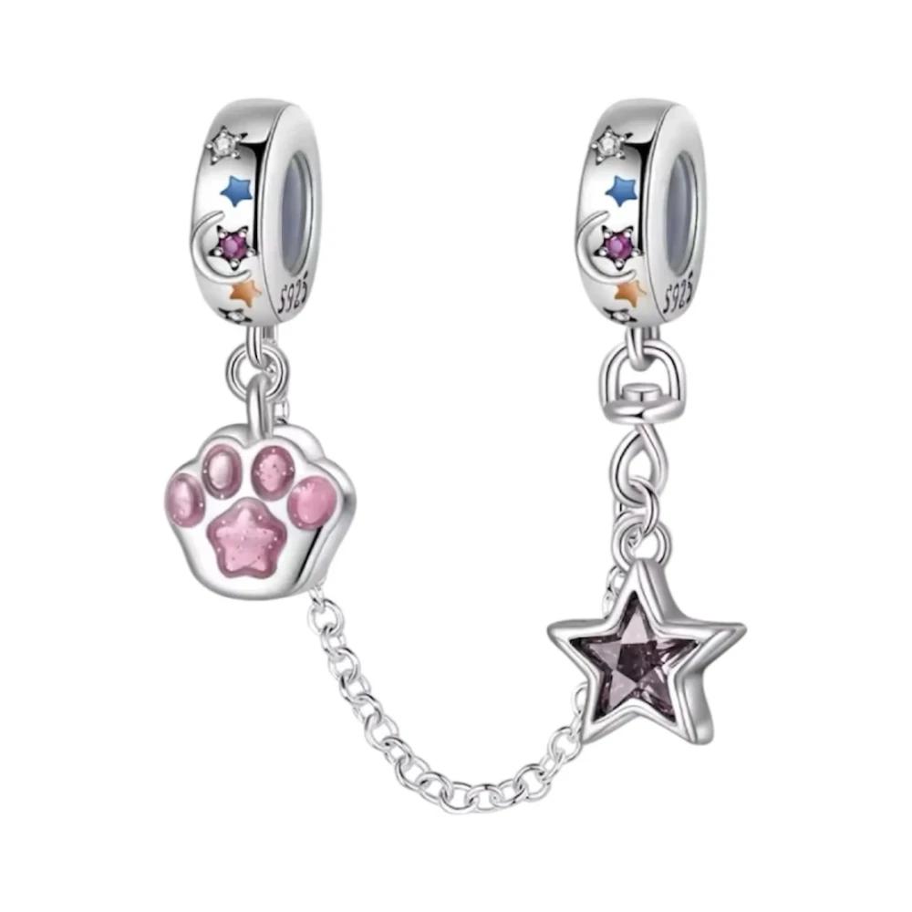 Αλυσίδα ασφαλείας για βραχιόλι πατούσα και αστεράκι.