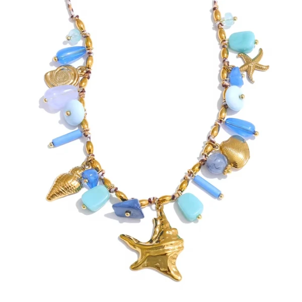 Ocean Treasures-Ατσάλινο κολιέ με charms.