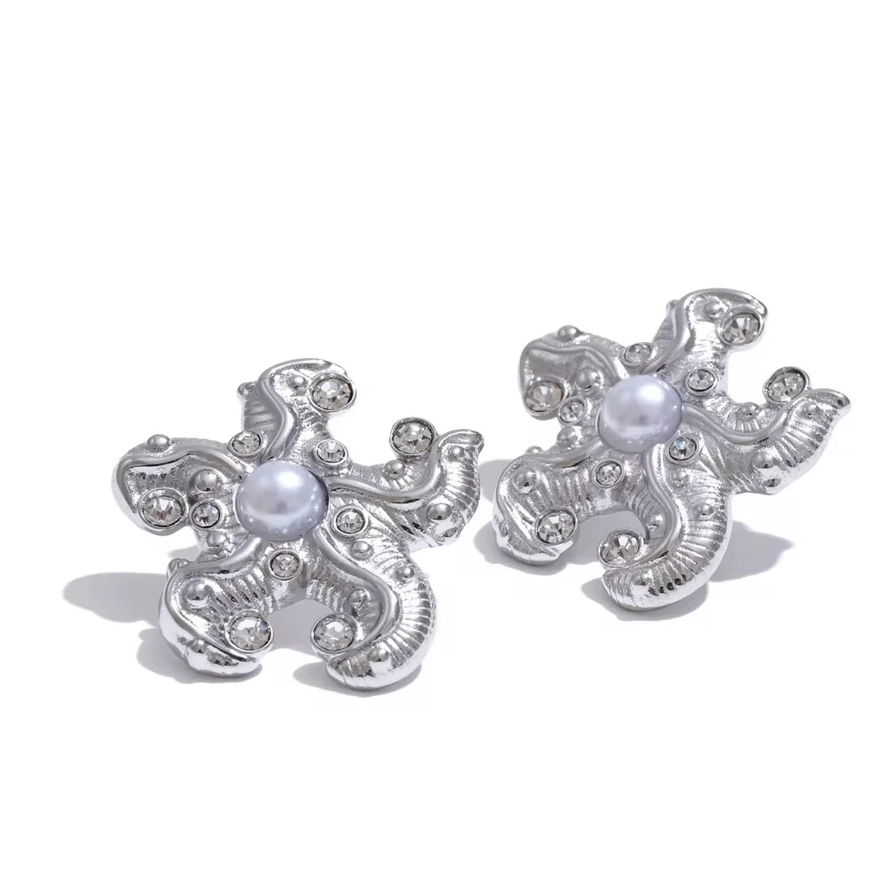 Ocean Relic-Steel Earrings.(Ασημί) Ocean Relic-Steel Earrings.(Ασημί)