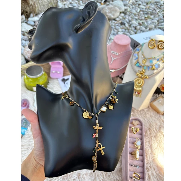 Celeste-Charm Steel necklace