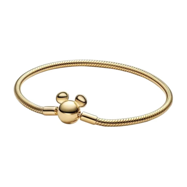 Βραχιόλι επιχρυσωμένο με κούμπωμα Mickey Mouse από ασήμι 925&ορείχαλκο.