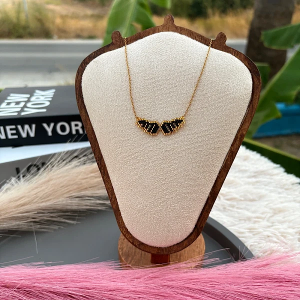 Κολιέ “Angel Wings” – Χρυσή Αλυσίδα-Miyuki Beads