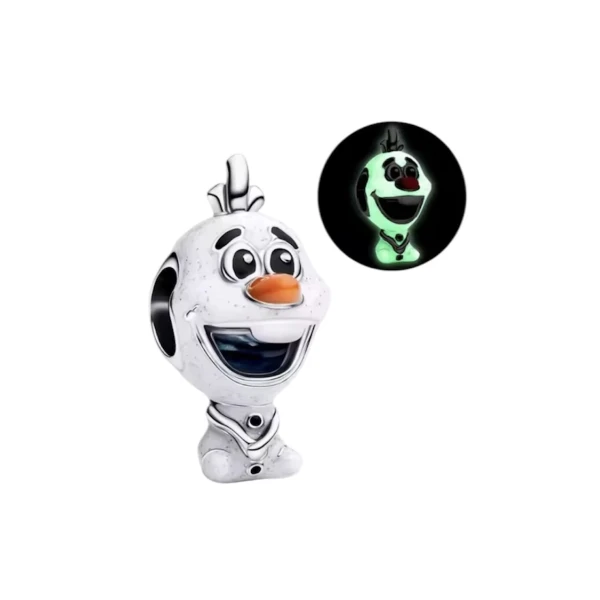 Charm Olaf Frozen-glow in the dark. Στοιχείο/σύμβολο Όλαφ που φωσφορίζει.
